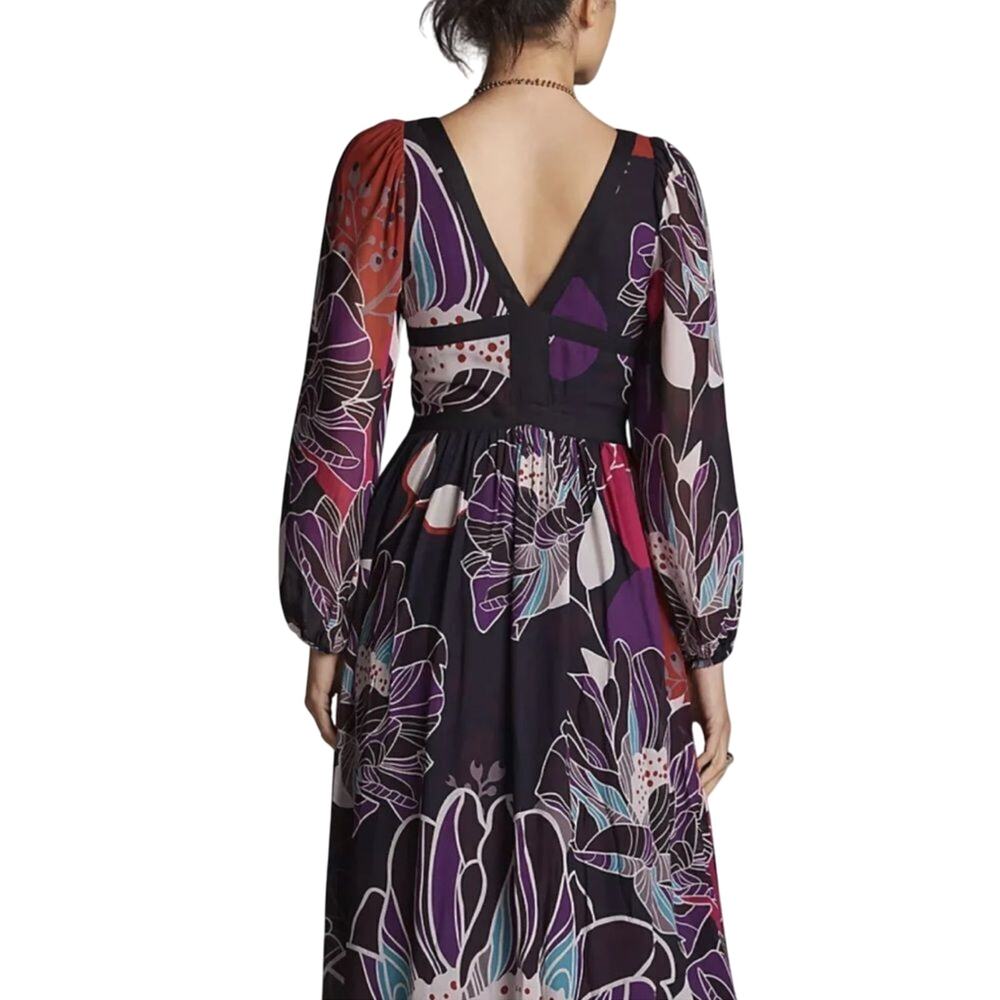 LetMeBe by Anthropologie Midi Dress Bold Print, Size Small new with tag - Picture 2 of 14